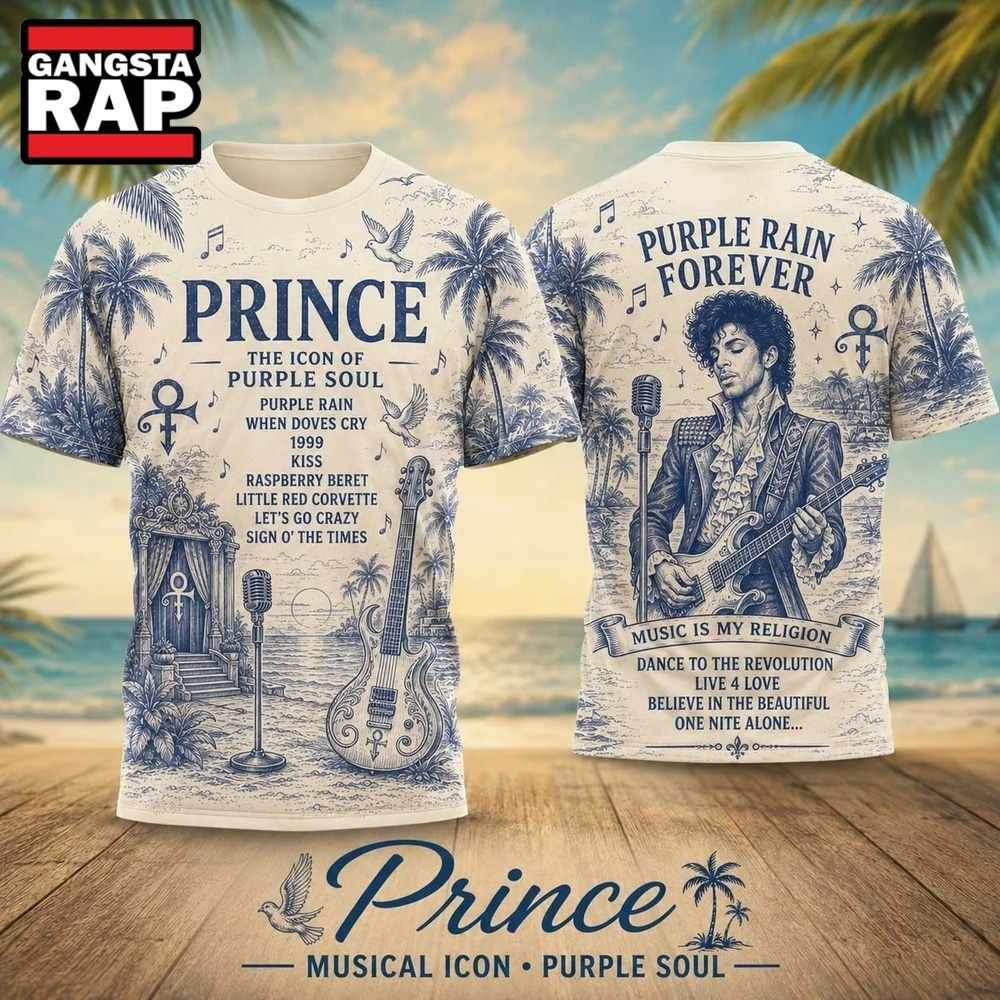 Prince Purple Rain Forever Vintage Photo 3D Shirt , Trending 3D Music Shirt Prince Purple Rain Forever Vintage Photo 3D Shirt
