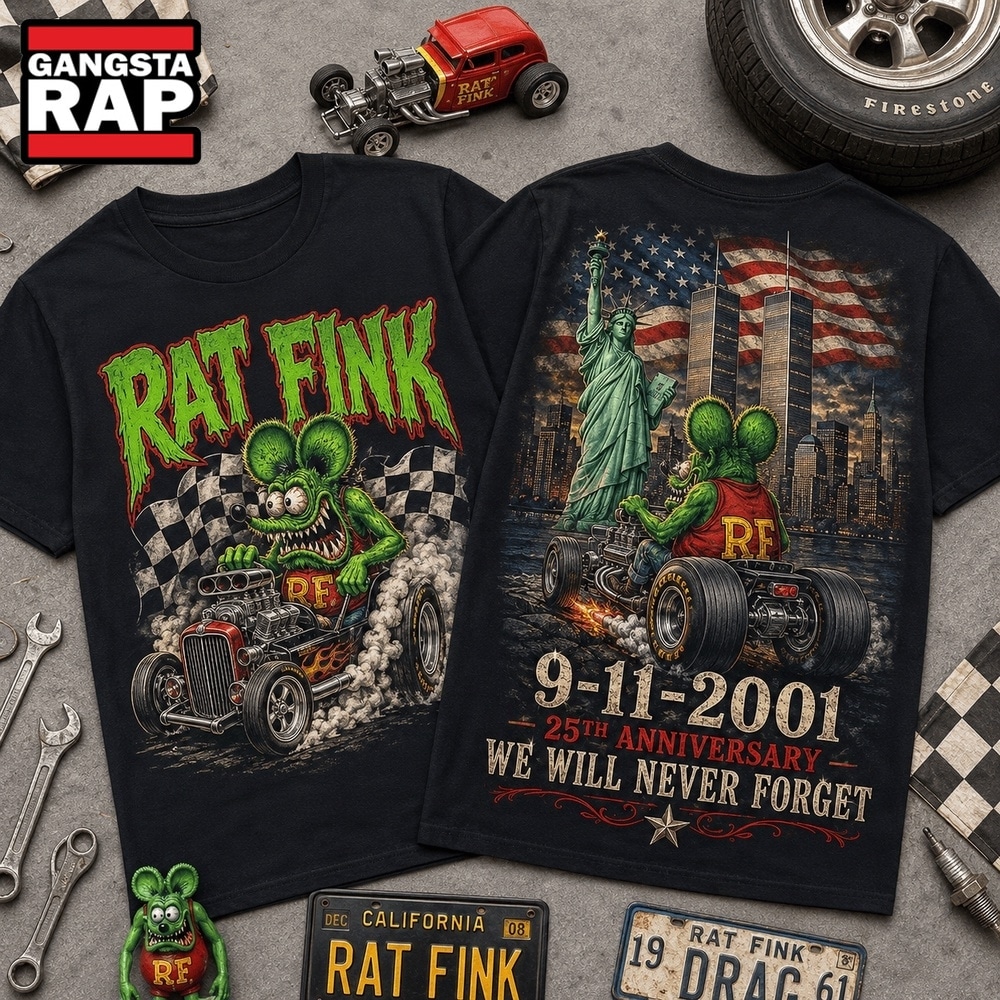 Rat Fink 911 Memorial 25th Anniversary 3D Shirt , Trending 3D Music Shirt Rat Fink 911 Memorial 25th Anniversary 3D Shirt