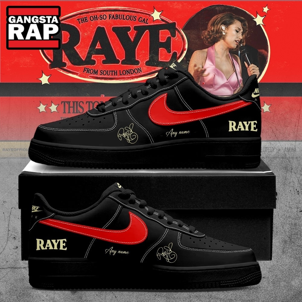 RAYE This Tour May Contain New Music Tour 2026 Custom Black Air Force 1 Shoes , Music Trending Shoes RAYE This Tour May Contain New Music Tour 2026 Custom Black Air Force 1 Shoes , Music Trending Shoes