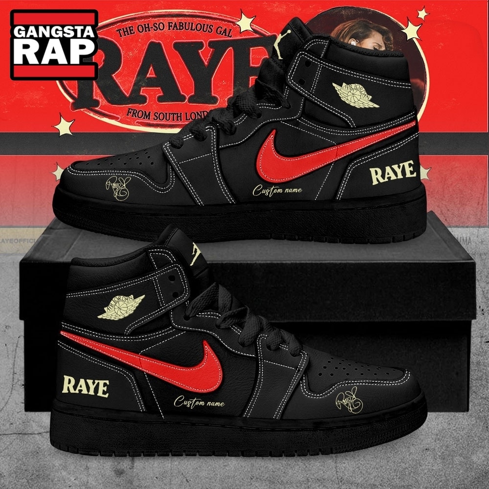 RAYE This Tour May Contain New Music Tour 2026 Custom Black Air Jordan 1 Shoes , Music Air Jordan 1 Shoes RAYE This Tour May Contain New Music Tour 2026 Custom Black Air Jordan 1 Shoes , Music Air Jordan 1 Shoes
