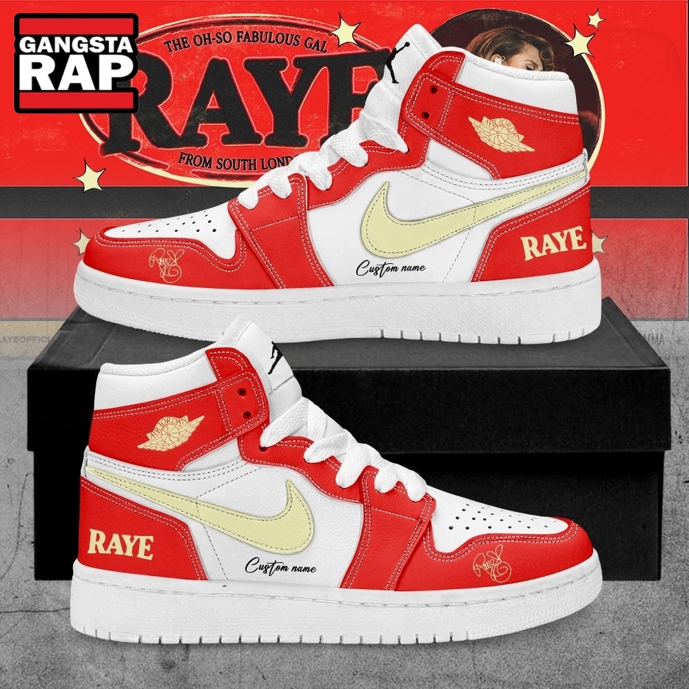 RAYE This Tour May Contain New Music Tour 2026 Custom Red Air Jordan 1 Shoes , Music Air Jordan 1 Shoes RAYE This Tour May Contain New Music Tour 2026 Custom Red Air Jordan 1 Shoes , Music Air Jordan 1 Shoes