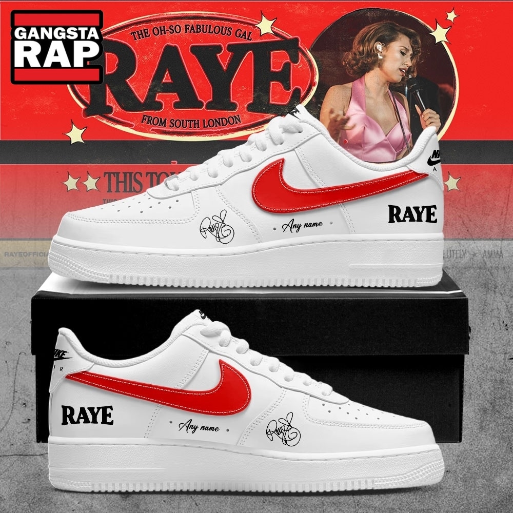 RAYE This Tour May Contain New Music Tour 2026 Custom White Air Force 1 Shoes , Music Trending Shoes Raye This Tour May Contain New Music Tour 2026 Custom White Air Force 1 Shoes