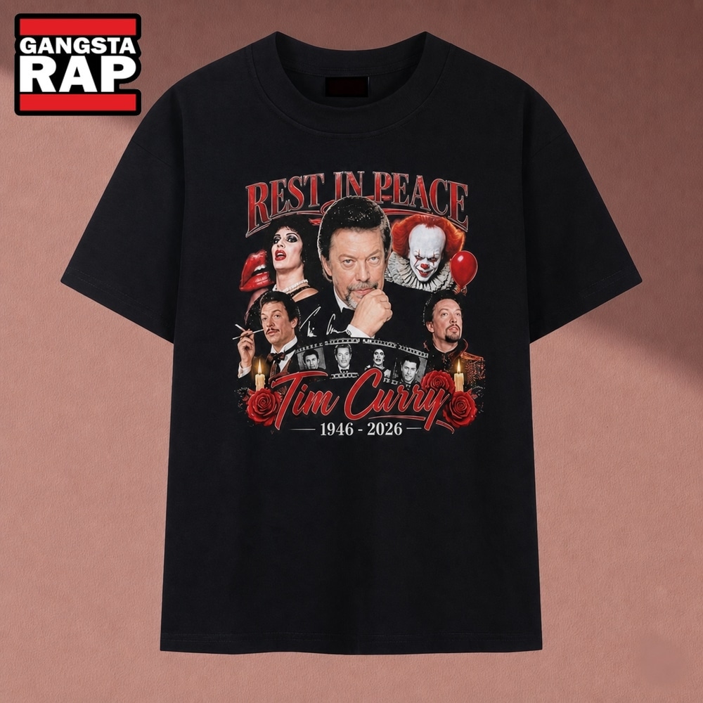 Rest In Peace Tim Curry 1946 2026 Movie Roles Graphic T Shirt, Music 2D Shirt Rest IN Peace Tim Curry 1946 2026 Movie Roles Graphic T Shirt
