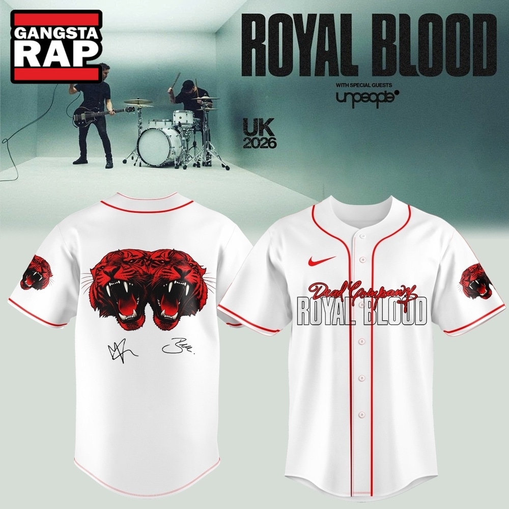 Royal Blood UK Tour 2026 Limited Edition Signature White Baseball Jersey, Trending Music Jersey Royal Blood UK Tour 2026 Limited Edition Signature White Baseball Jersey, Trending Music Jersey