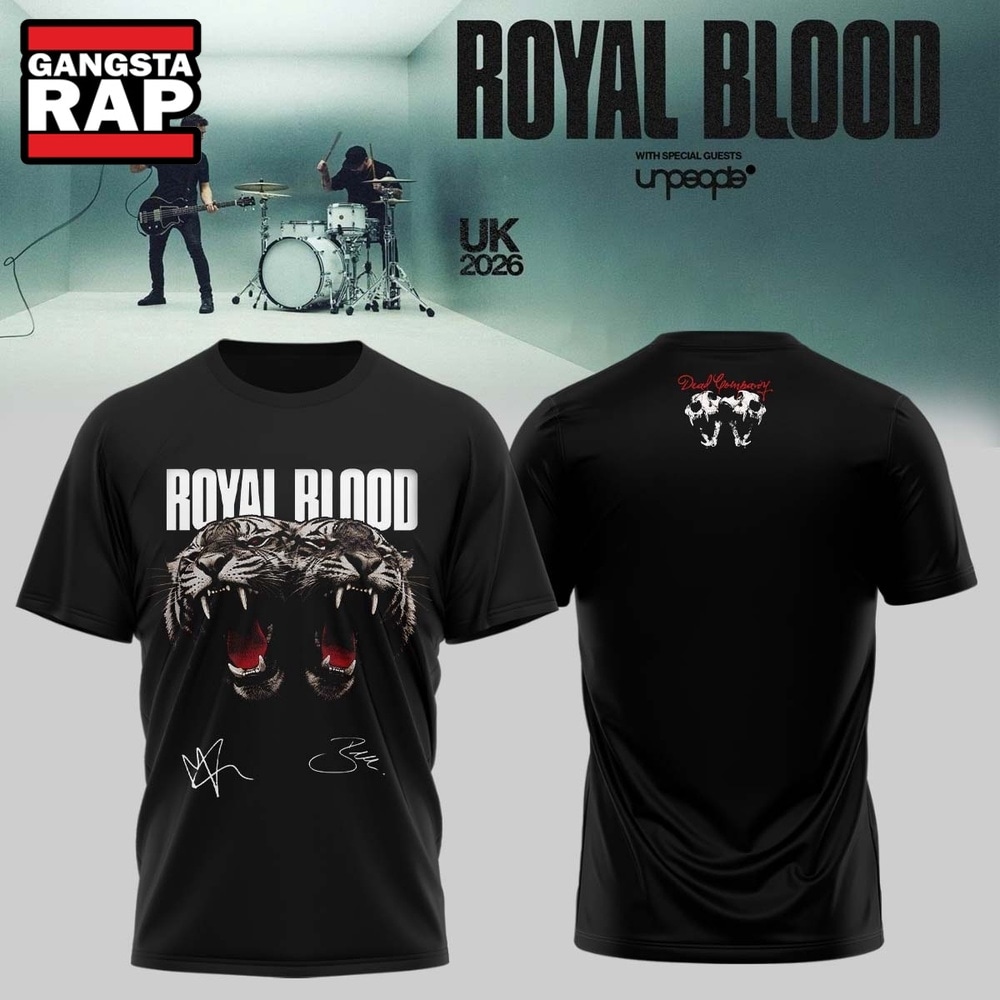 Royal Blood UK Tour 2026 Signed Special New T Shirt, Trending 3D Music Shirt Royal Blood UK Tour 2026 Signed Special New T Shirt, Trending 3D Music Shirt