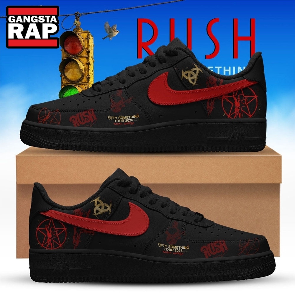 RUSH Fifty Something Tour 2026 Signed Black Air Force 1 Shoes , Music Air Force 1 Shoes RUSH Fifty Something Tour 2026 Signed Black Air Force 1 Shoes , Music Air Force 1 Shoes
