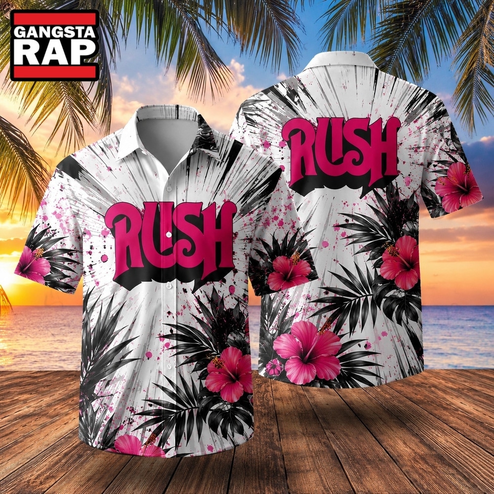 Rush Retro Logo Classic Hawaiian Shirt , Music Hawaiian Shirt Rush Retro Logo Classic Hawaiian Shirt , Music Hawaiian Shirt