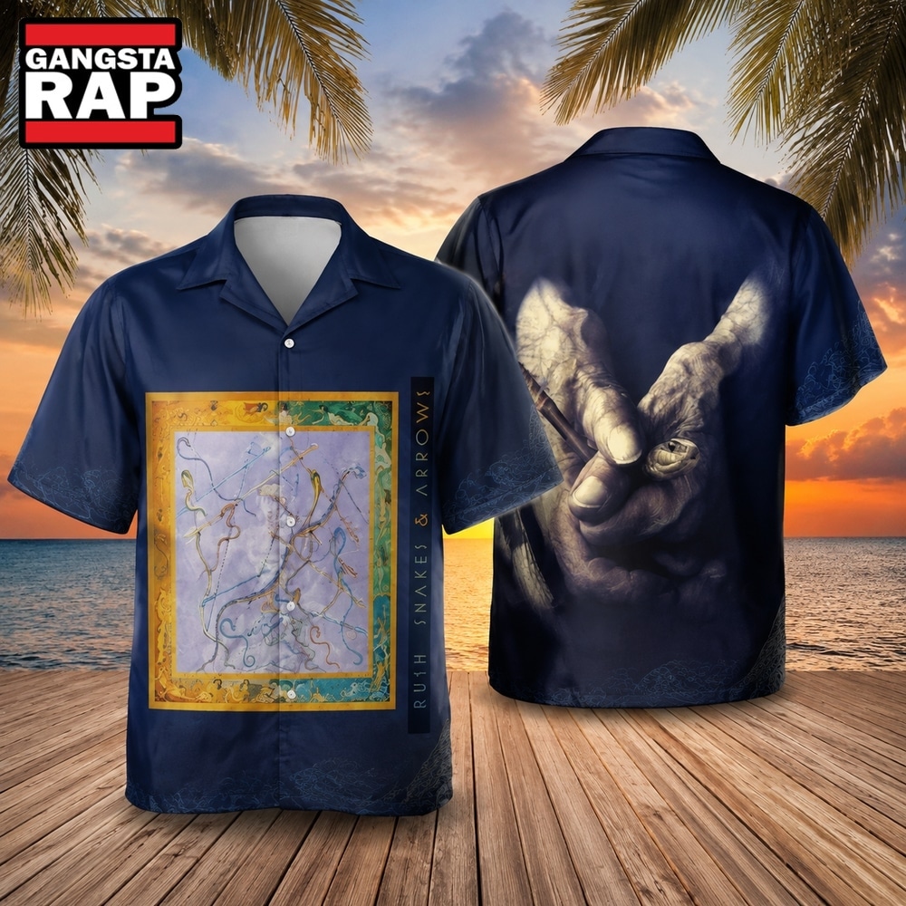 Rush Snakes & Arrows Art Hawaiian Shirt, Music Hawaiian Shirt Rush Snakes Arrows Art Hawaiian Shirt