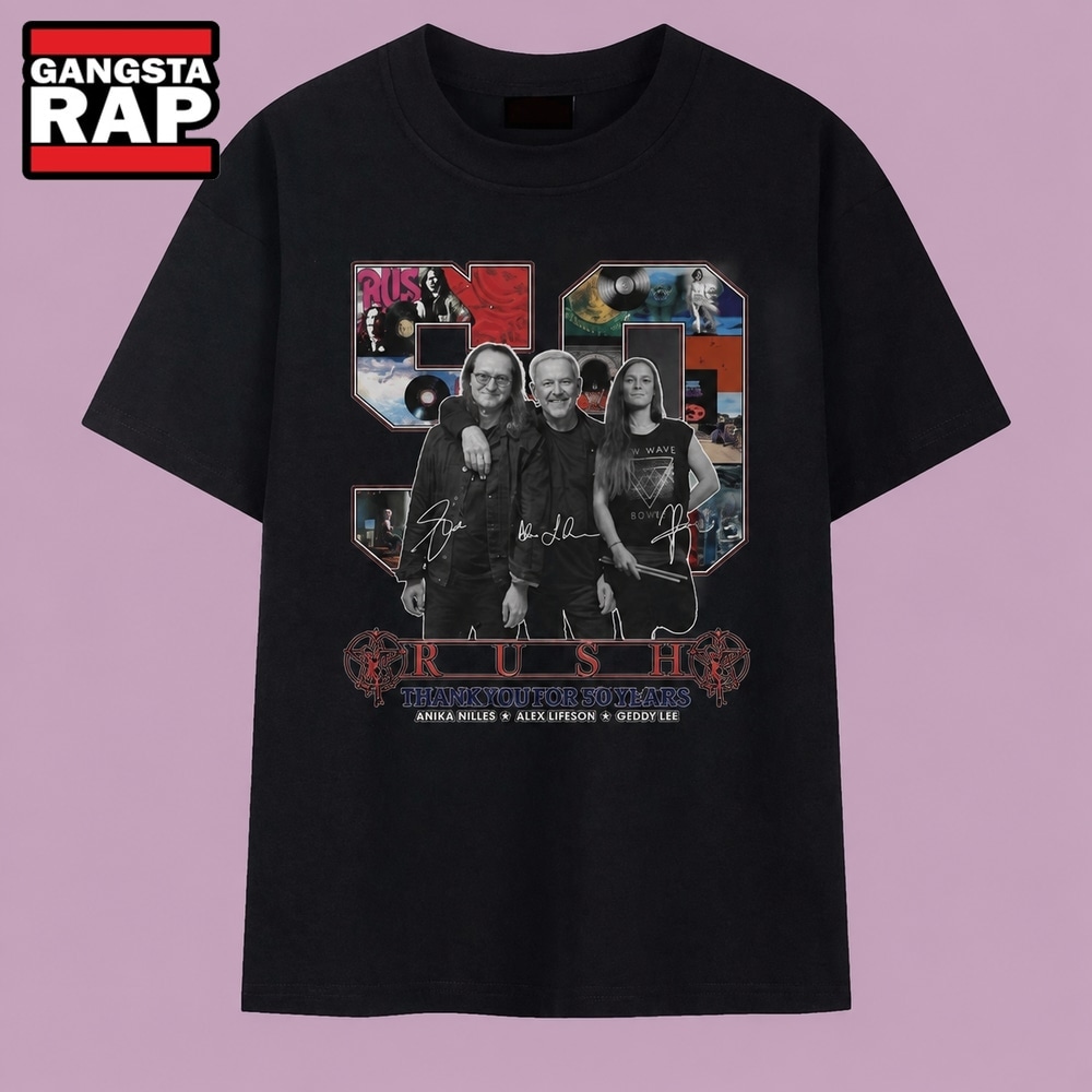 Rush Thank You For 50 Years Signatures Vintage Rock Band T Shirt, Music 2D Shirt Rush Thank You For 50 Years Signatures Vintage Rock Band T Shirt, Music 2D Shirt