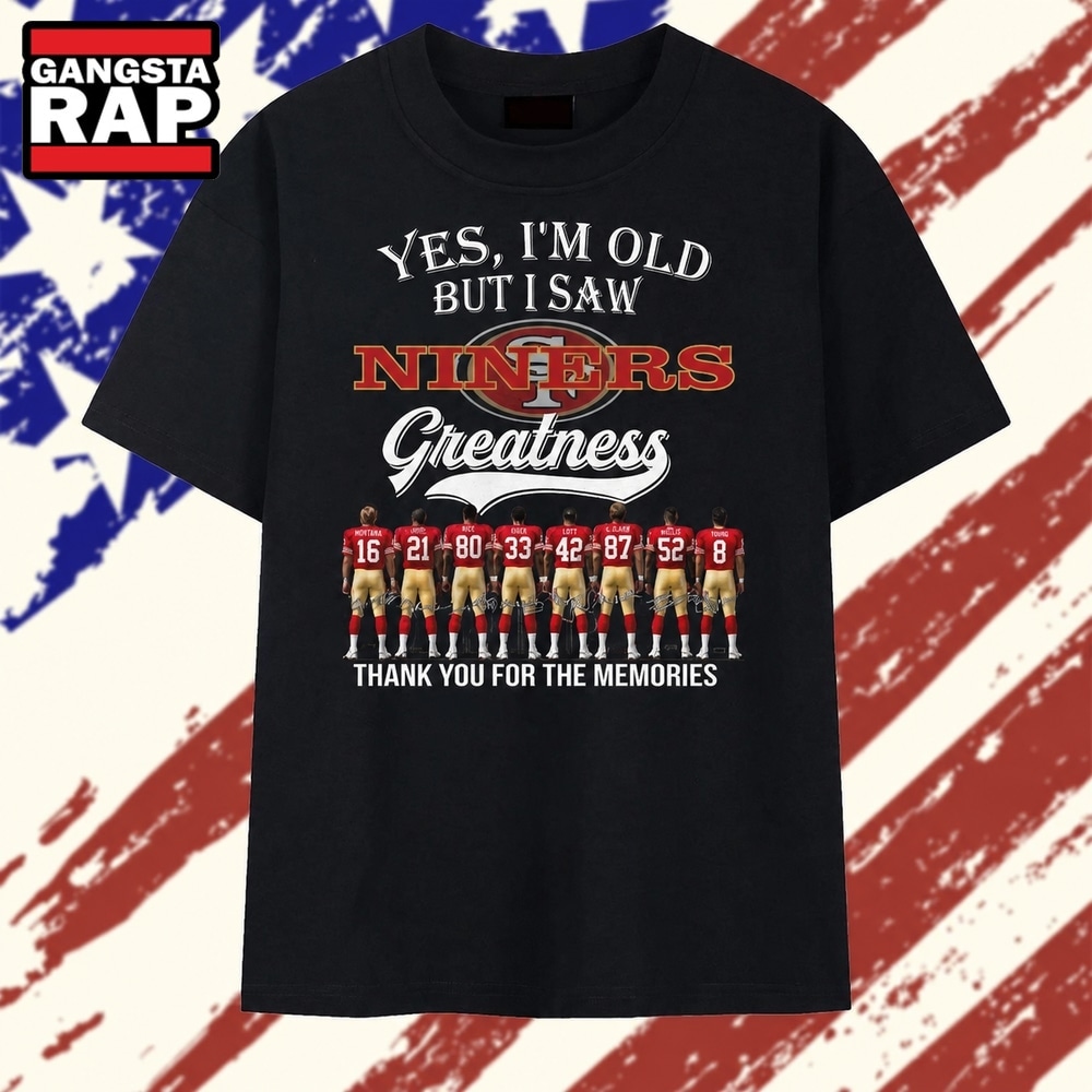 San Francisco 49ers Legends Greatness Thank You For The Memories Graphic T Shirt , Trending 2D Shirt San Francisco 49ers Legends Greatness Thank You For The Memories Graphic T Shirt