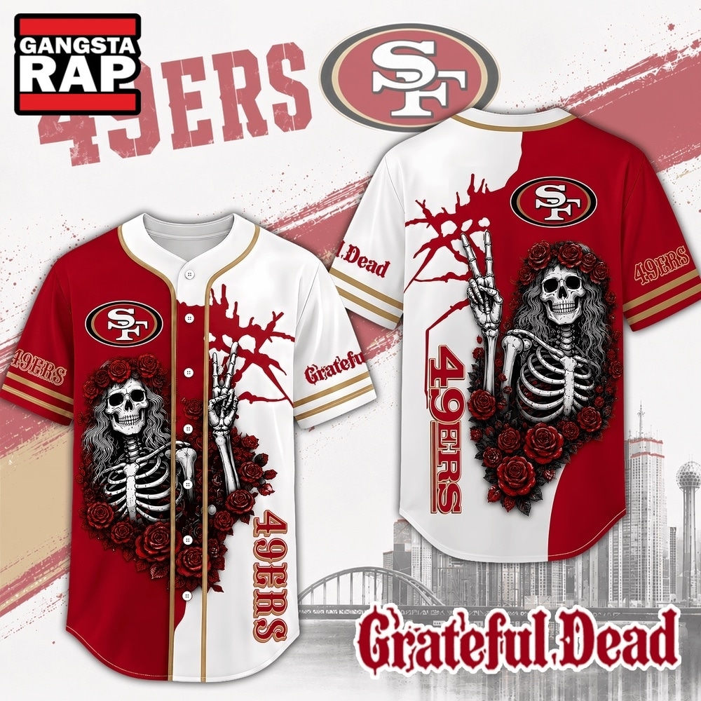 San Francisco 49ers NFL Game Day Grateful Dead Baseball Jersey Shirt, NFL Baseball Jersey San Francisco 49ers Nfl Game Day Grateful Dead Baseball Jersey Shirt