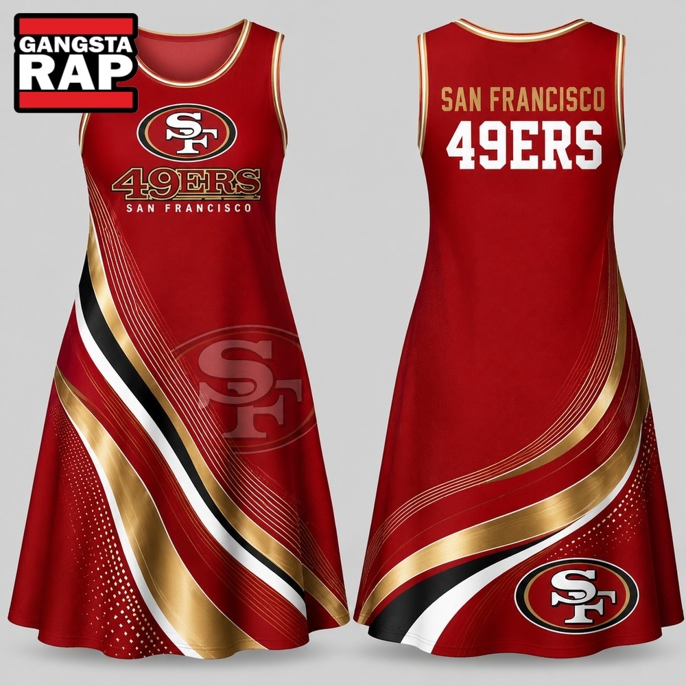 San Francisco 49ers NFL Team Pride Women's Sleeveless Dress, NCAA Women Dress Shirt San Francisco 49ers Nfl Team Pride Women S Sleeveless Dress