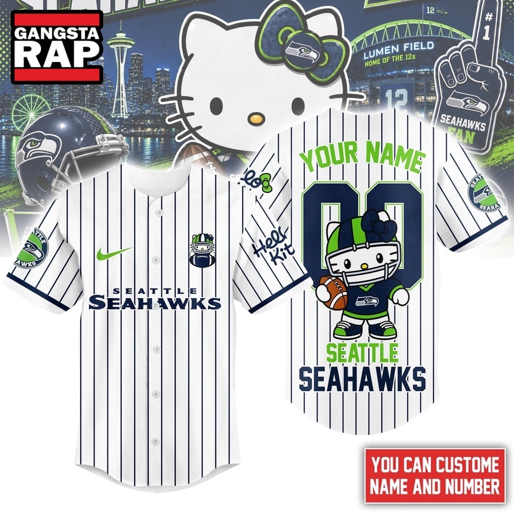 Seattle Seahawks NFL Kitty Game Day Custom Baseball Jersey Shirt , NFL Baseball Jersey Seattle Seahawks NFL Kitty Game Day Custom Baseball Jersey Shirt , NFL Baseball Jersey