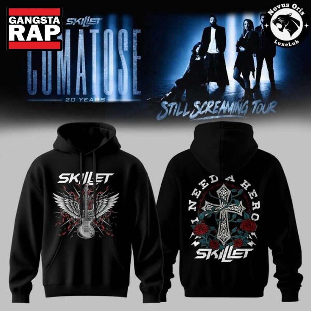 Skillet Band I Need A Hero Comatose 20th Anniversary Tour Hoodie, Trending 3D Music Shirt Skillet Band I Need A Hero Comatose 20th Anniversary Tour Hoodie, Trending 3D Music Shirt