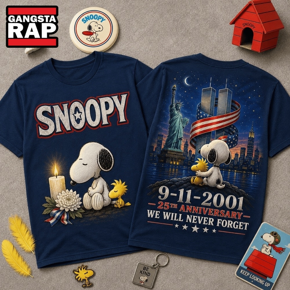 Snoopy 9 11 Memorial 25th Anniversary 3D Shirt , Music Trend Shirt Snoopy 9 11 Memorial 25th Anniversary 3D Shirt