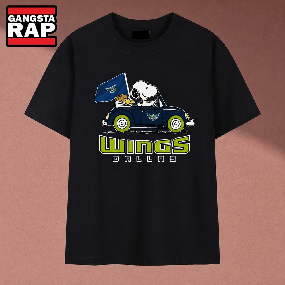 Snoopy Driving Car Dallas Wings WNBA Basketball T Shirt , Music 2D Shirt Snoopy Driving Car Dallas Wings Wnba Basketball T Shirt
