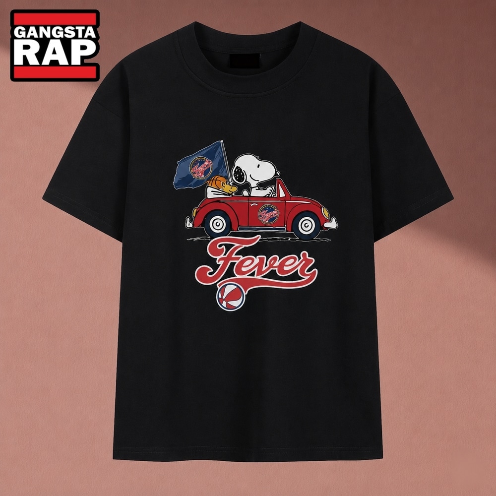 Snoopy Driving Car Indiana Fever WNBA Basketball T Shirt , Music 2D Shirt Snoopy Driving Car Indiana Fever Wnba Basketball T Shirt