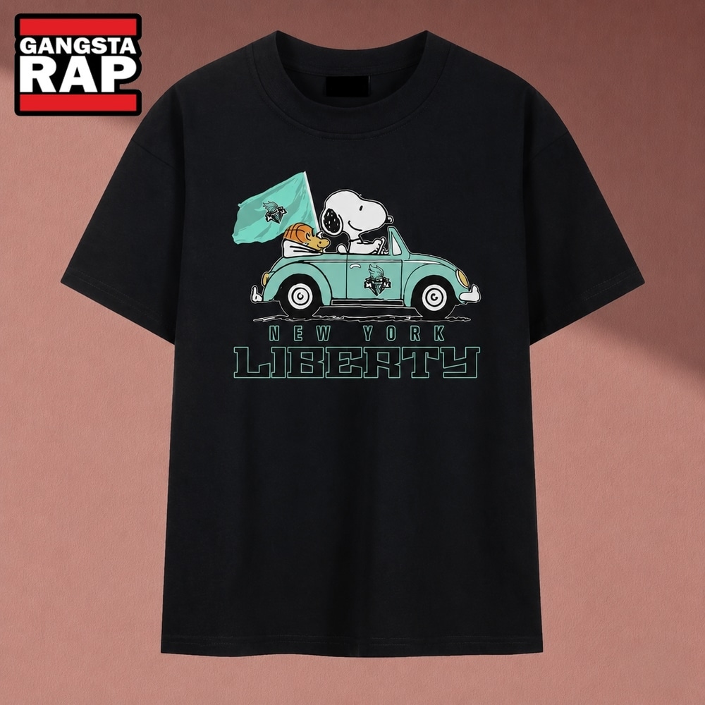 Snoopy Driving Car New York Liberty WNBA Basketball T Shirt , Music 2D Shirt Snoopy Driving Car New York Liberty Wnba Basketball T Shirt