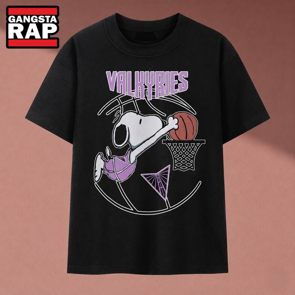 Snoopy Dunking Basketball Golden State Valkyries WNBA T Shirt , Music 2D Shirt Snoopy Dunking Basketball Golden State Valkyries Wnba T Shirt
