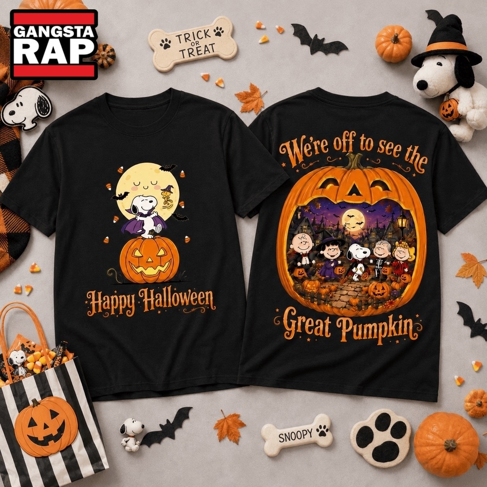 Snoopy & Friends Great Pumpkin Halloween 3D Shirt , Trending 3D Music Shirt Snoopy Friends Great Pumpkin Halloween 3D Shirt