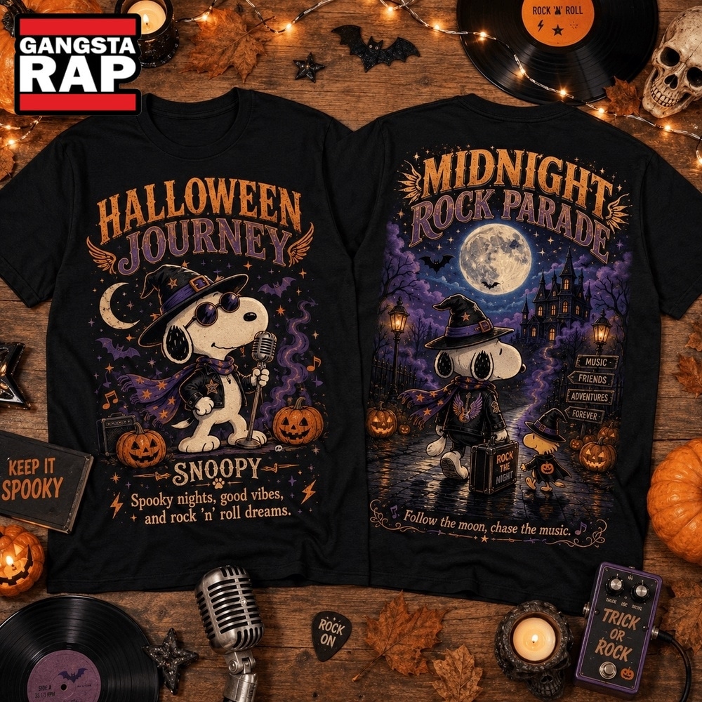 Snoopy Halloween Journey Midnight Rock Parade 3D Shirt , Music Trending 3D Shirt Snoopy Halloween Journey Midnight Rock Parade 3D Shirt