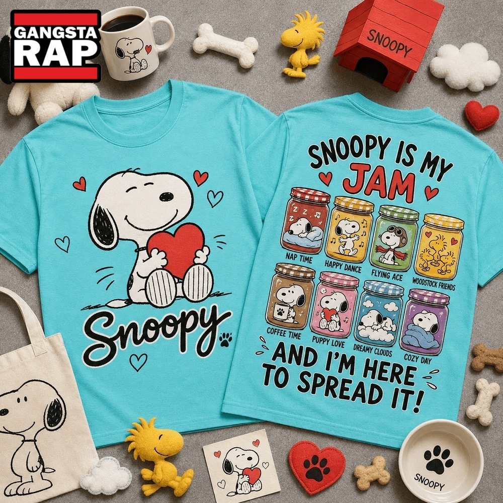Snoopy Is My Jam Cute Love T Shirt, Trending 3D Music Shirt Snoopy Is My Jam Cute Love T Shirt, Trending 3D Music Shirt