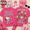 Snoopy Just Cure It Breast Cancer Awareness T Shirt , Trending 3D Music Shirt Snoopy Just Cure IT Breast Cancer Awareness T Shirt