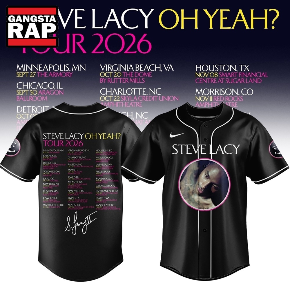 Steve Lacy Oh Yeah Tour 2026 Graphic Signature Schedule Baseball Jersey, Trending Music Jersey Steve Lacy Oh Yeah Tour 2026 Graphic Signature Schedule Baseball Jersey, Trending Music Jersey