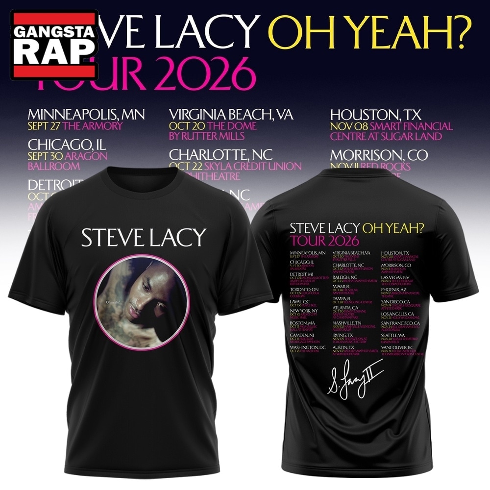 Steve Lacy Oh Yeah Tour 2026 Graphic Signature Schedule T Shirt, Trending 3D Music Shirt Steve Lacy Oh Yeah Tour 2026 Graphic Signature Schedule T Shirt, Trending 3D Music Shirt