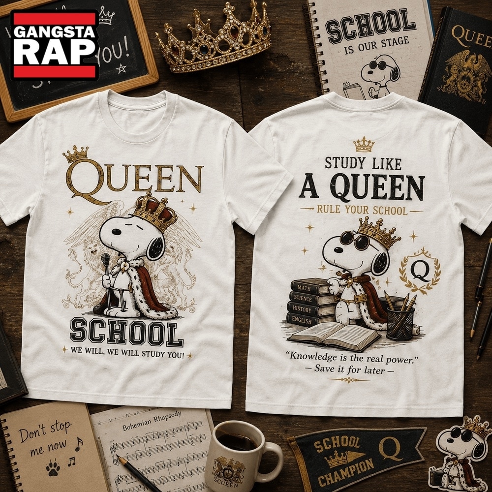 Study Like a Queen Snoopy School Tour 3D Shirt , Music Trending 3D Shirt Study Like A Queen Snoopy School Tour 3D Shirt