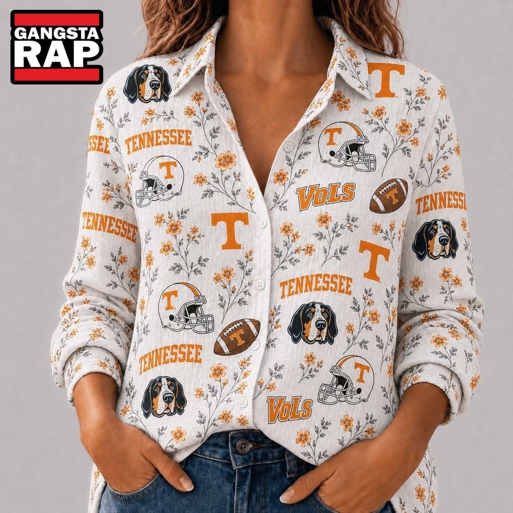 Tennessee Volunteers NCAA College Spirit Blossoms Women Casual Shirt, NCAA Women Casual Shirt Tennessee Volunteers Ncaa College Spirit Blossoms Women Casual Shirt