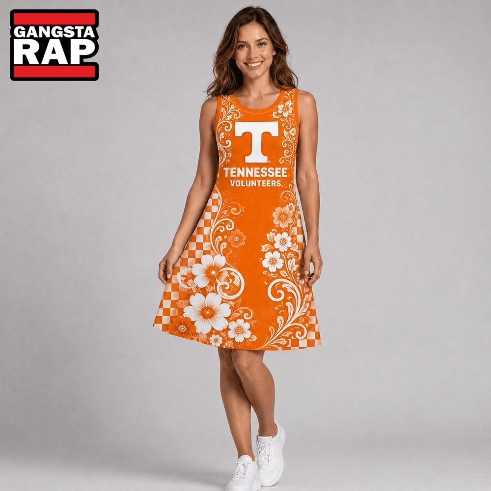 Tennessee Volunteers NCAA Sporty Floral Elegance Women’s Sleeveless Dress, NCAA Women Dress Shirt Tennessee Volunteers Ncaa Sporty Floral Elegance Women S Sleeveless Dress