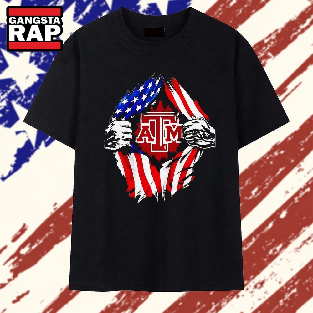 Texas A and M University American flag ripped chest T Shirt , Trending 2D Shirt Texas A And M University American Flag Ripped Chest T Shirt