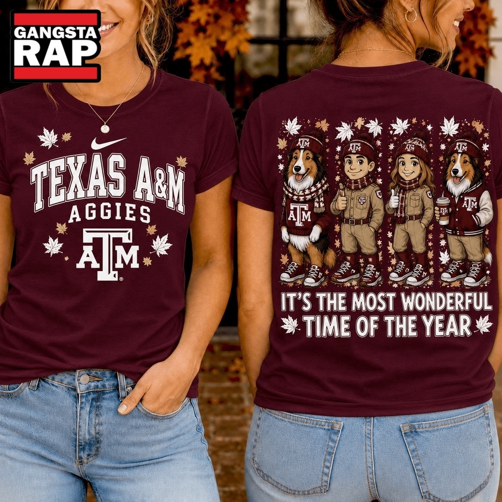 Texas A&M Aggies 2026 NCAA Autumn Festive Cheer T Shirt , NCAA 3D Shirt Texas A M Aggies 2026 Ncaa Autumn Festive Cheer T Shirt