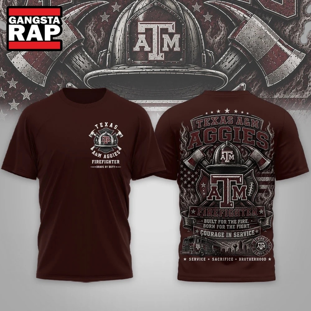 Texas A&M Aggies 2026 NCAA Firefighter Built for the Fire 3D Shirt , NCAA 3D Shirt Texas A M Aggies 2026 Ncaa Firefighter Built For The Fire 3D Shirt