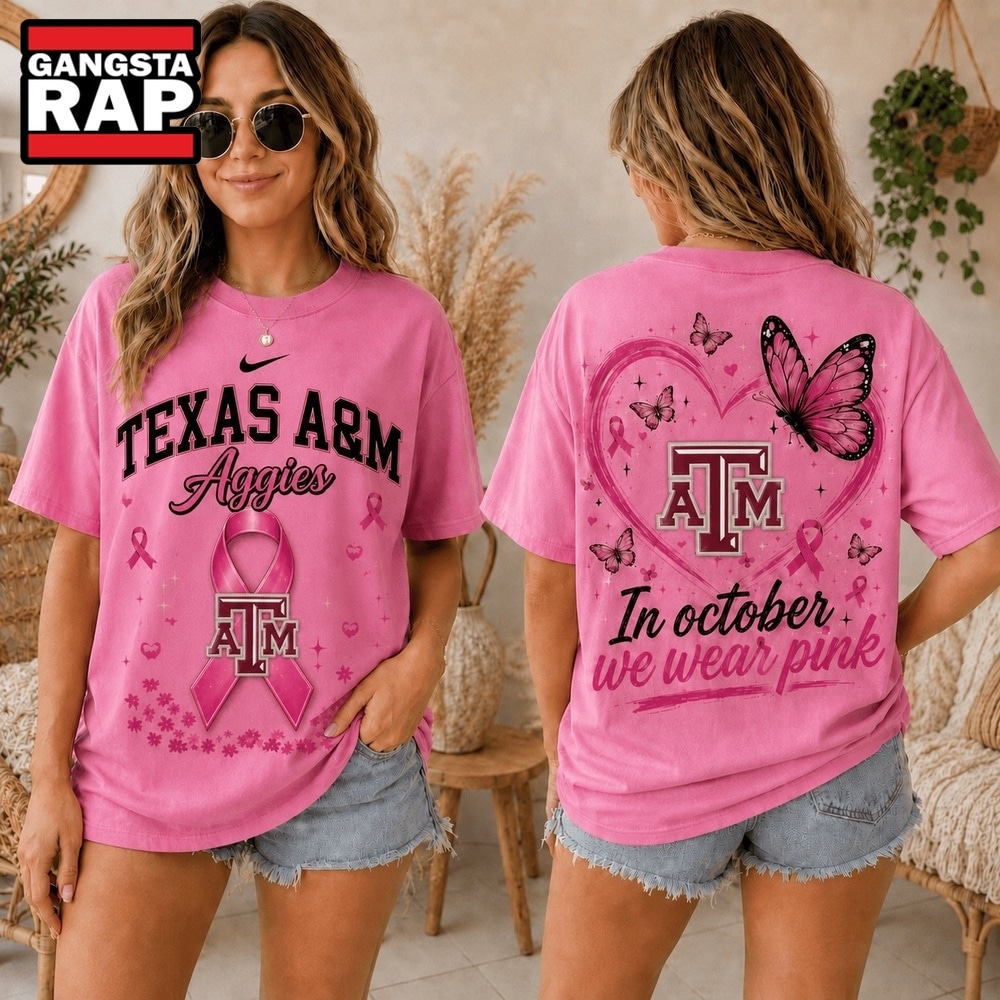 Texas A&M Aggies 2026 NCAA Pink October Breast Cancer Awareness Fan Pride Unisex T Shirt , NCAA 3D Shirt Texas A M Aggies 2026 Ncaa Pink October Breast Cancer Awareness Fan Pride Unisex T Shirt