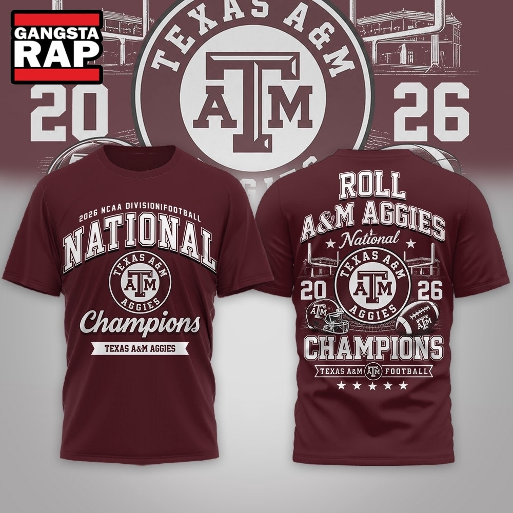 Texas A&M Aggies NCAA Road to Glory 2026 Football Champions 3D Shirt , NCAA 3D Shirt Texas A M Aggies Ncaa Road TO Glory 2026 Football Champions 3D Shirt