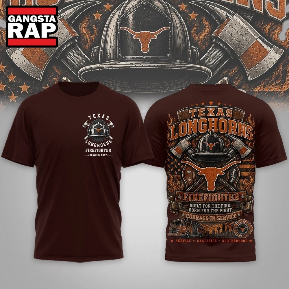 Texas Longhorns 2026 NCAA Firefighter Built for the Fire 3D Shirt , NCAA 3D Shirt Texas Longhorns 2026 Ncaa Firefighter Built For The Fire 3D Shirt