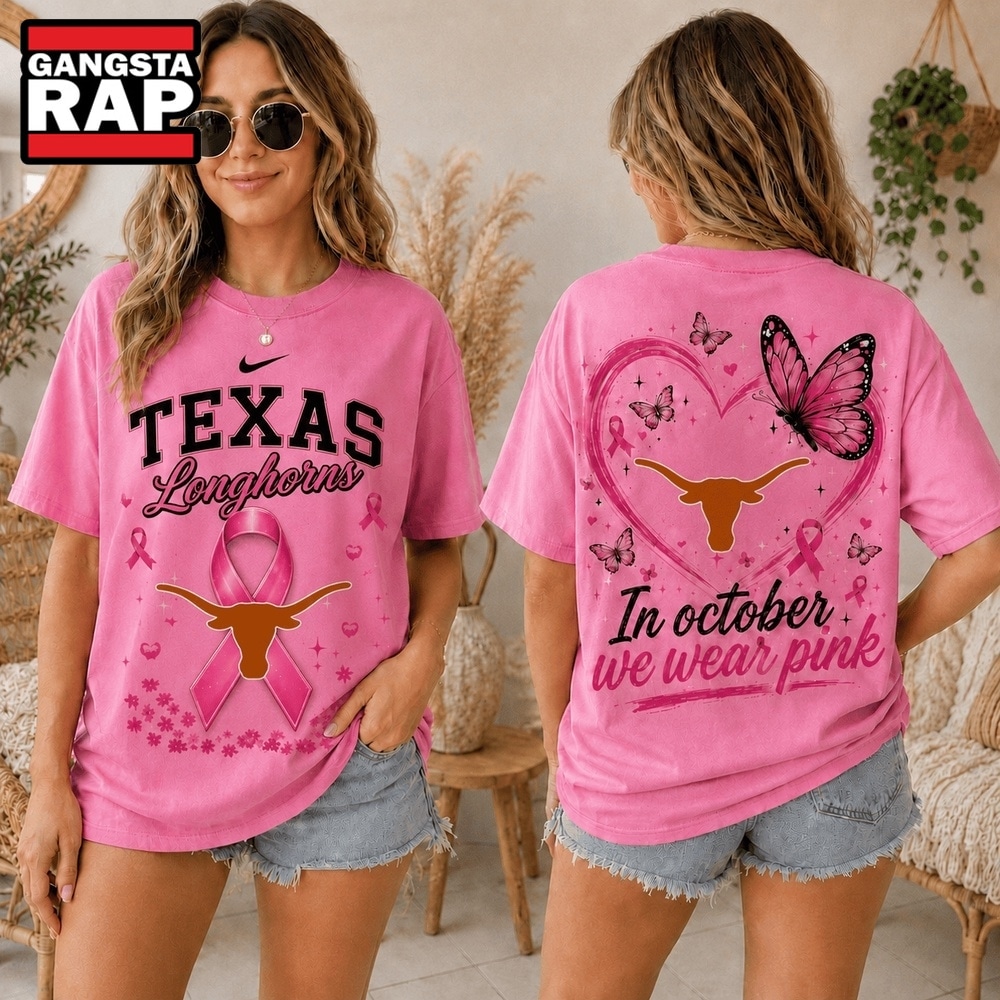 Texas Longhorns 2026 NCAA Pink October Breast Cancer Awareness Fan Pride Unisex T Shirt , NCAA 3D Shirt Texas Longhorns 2026 Ncaa Pink October Breast Cancer Awareness Fan Pride Unisex T Shirt