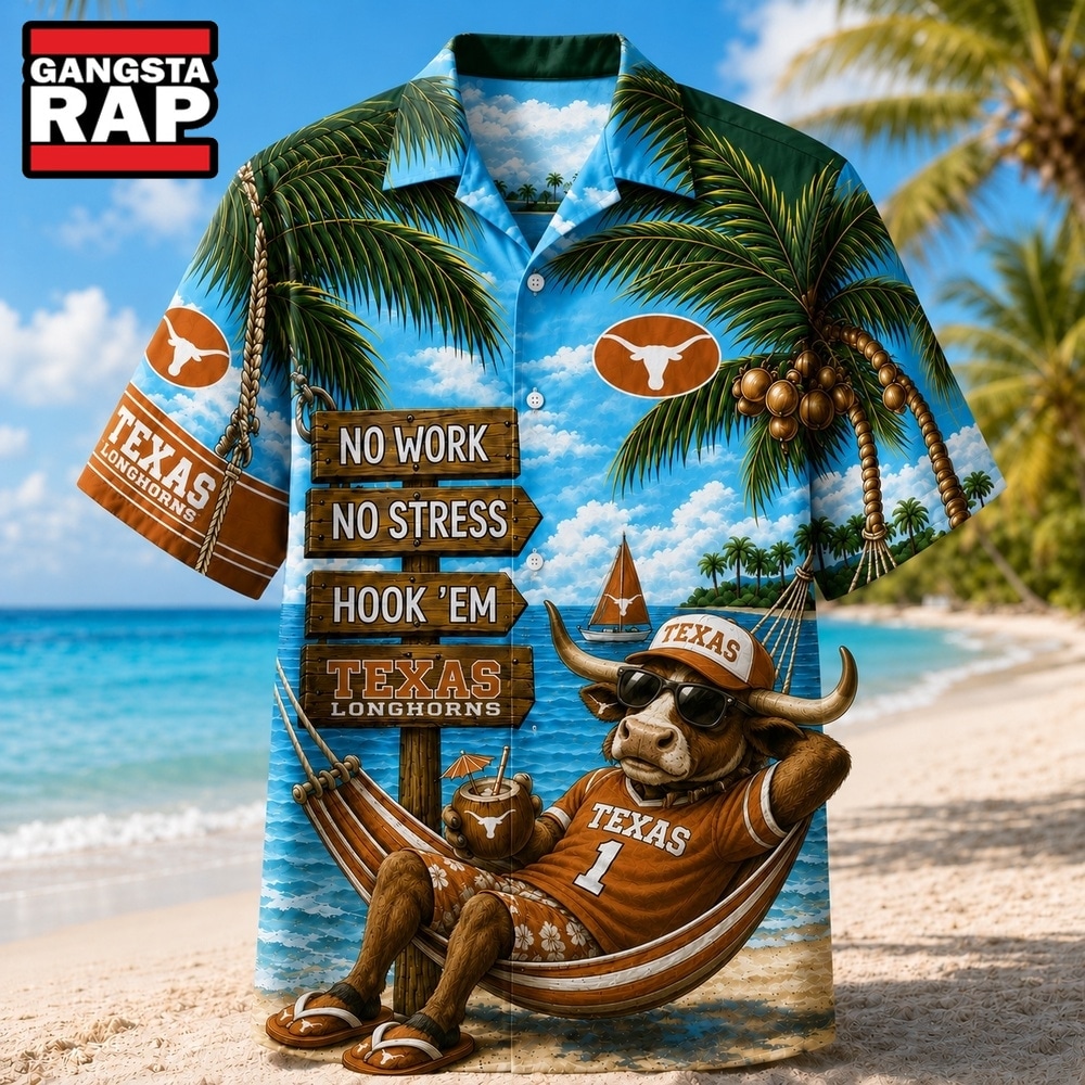 Texas Longhorns NCAA No Work No Stress Hawaiian Shirt , Trending NCAA Hawaiian Texas Longhorns NCAA No Work No Stress Hawaiian Shirt , Trending NCAA Hawaiian