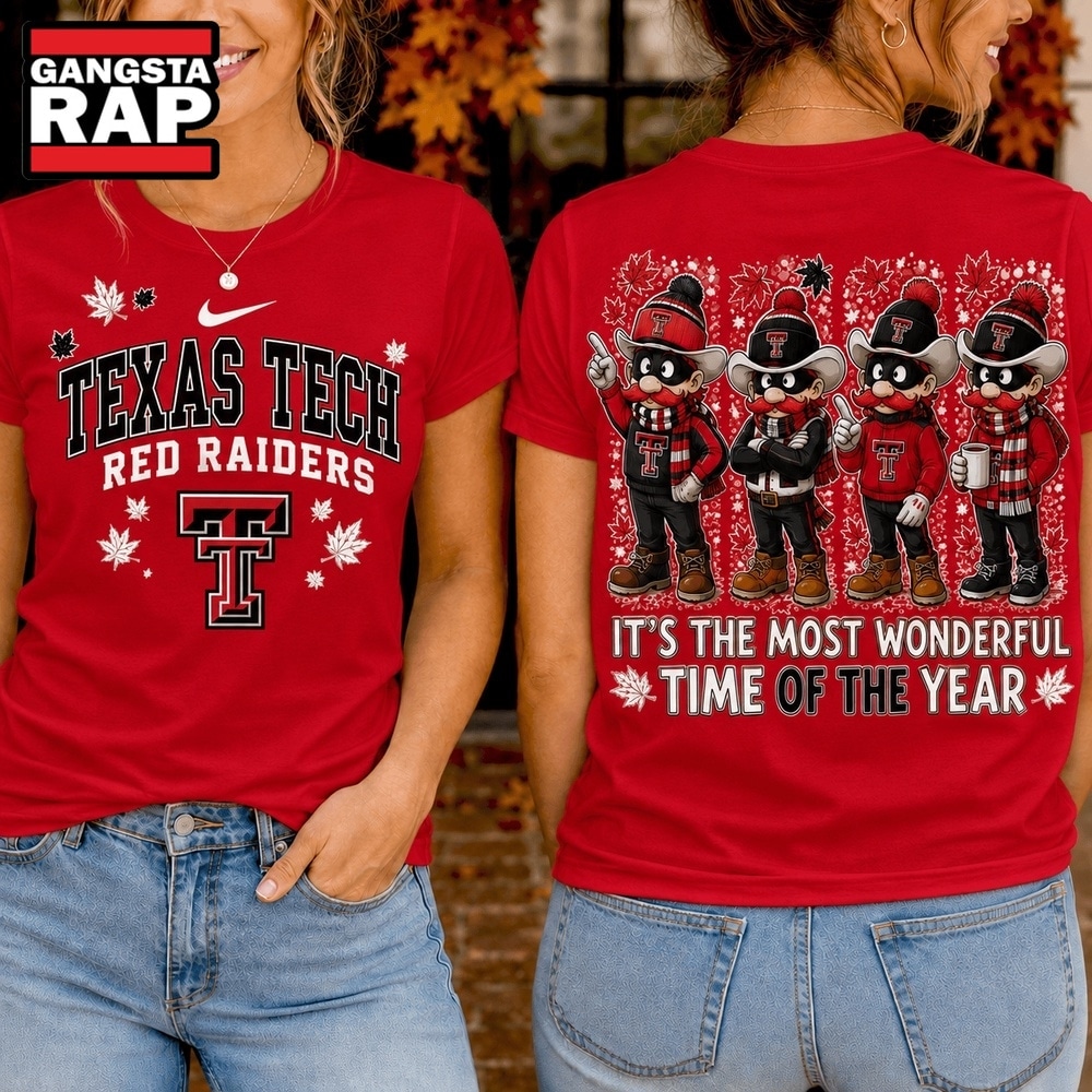 Texas Tech Red Raiders 2026 NCAA Autumn Festive Cheer T Shirt , NCAA 3D Shirt Texas Tech Red Raiders 2026 Ncaa Autumn Festive Cheer T Shirt