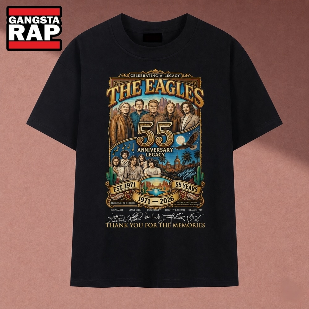 The Eagles 55th Anniversary 1971 2026 Legacy Signatures T Shirt, Music 2D Shirt The Eagles 55th Anniversary 1971 2026 Legacy Signatures T Shirt, Music 2D Shirt