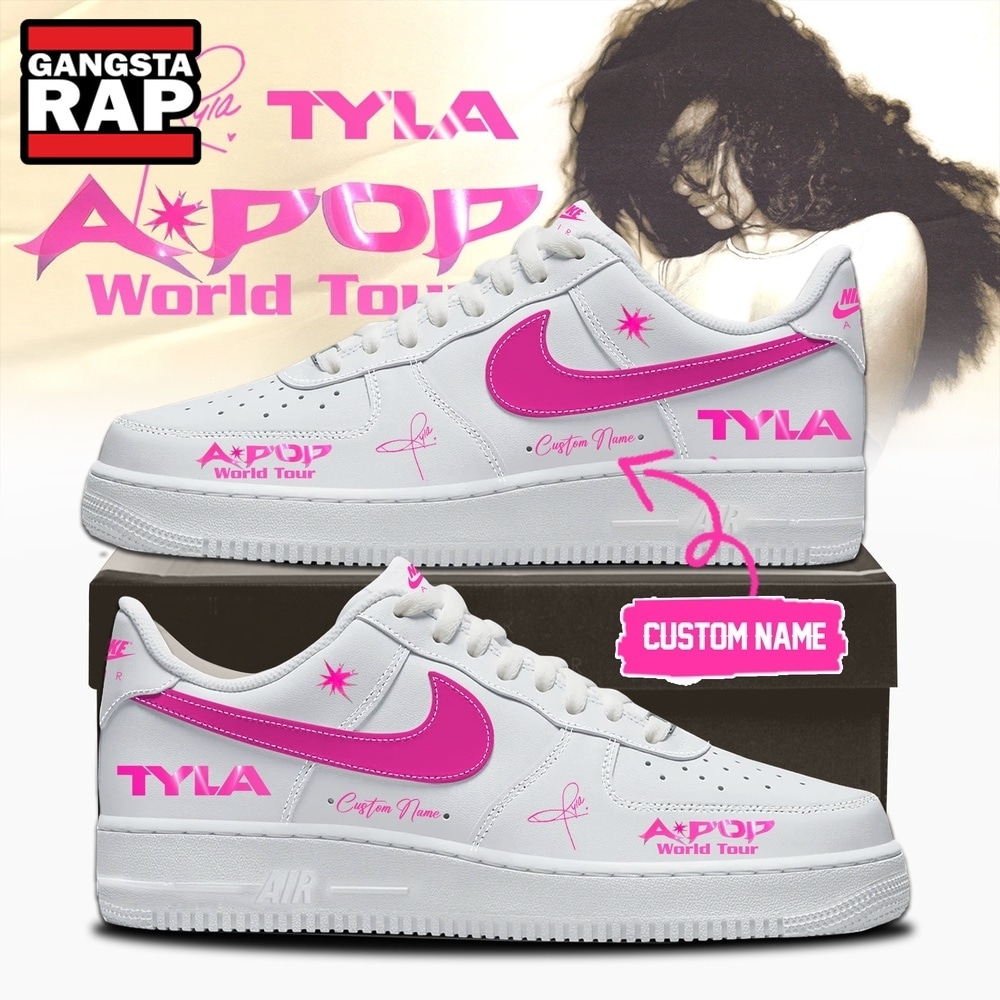 Tyla A POP World Tour Limited Edition Signature 2026 White Air Force 1 Shoes , Music Trending Shoes Tyla A Pop World Tour Limited Edition Signature 2026 White Air Force 1 Shoes