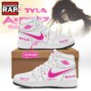 Tyla A POP World Tour Limited Edition Signature 2026 White Air Jordan 1 Shoes , Trending Music Shoes Tyla A Pop World Tour Limited Edition Signature 2026 White Air Jordan 1 Shoes