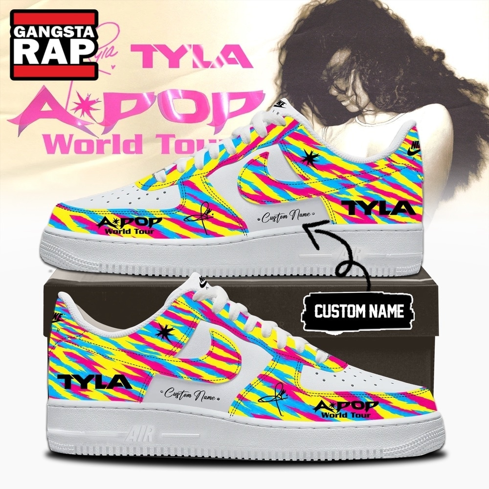 Tyla A POP World Tour Limited Edition Signature Air Force 1 Shoes , Music Trending Shoes Tyla A Pop World Tour Limited Edition Signature Air Force 1 Shoes
