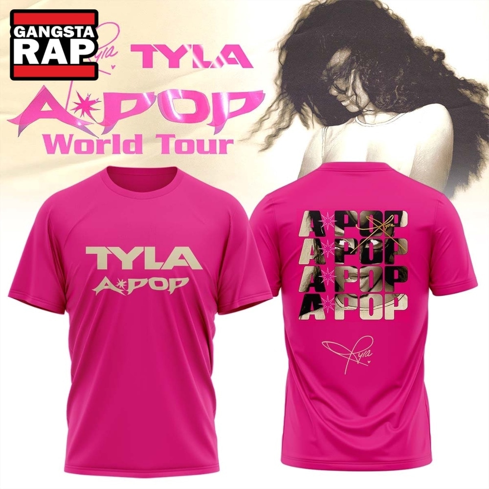 Tyla A POP World Tour Signature 2026 T Shirt , Music Trending 3D Shirt Tyla A Pop World Tour Signature 2026 T Shirt