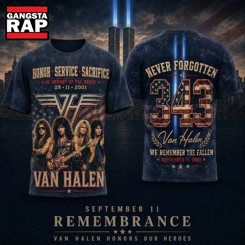 Van Halen 9 11 Remembrance Tribute Graphic 3D Shirt, Trending 3D Music Shirt Van Halen 9 11 Remembrance Tribute Graphic 3D Shirt, Trending 3D Music Shirt