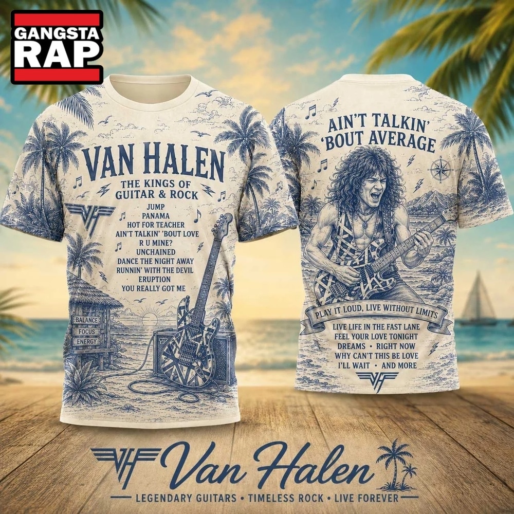 Van Halen Palm Trees Vintage Tour 2026 Vintage 3D Shirt , Trending 3D Music Shirt Van Halen Palm Trees Vintage Tour 2026 Vintage 3D Shirt