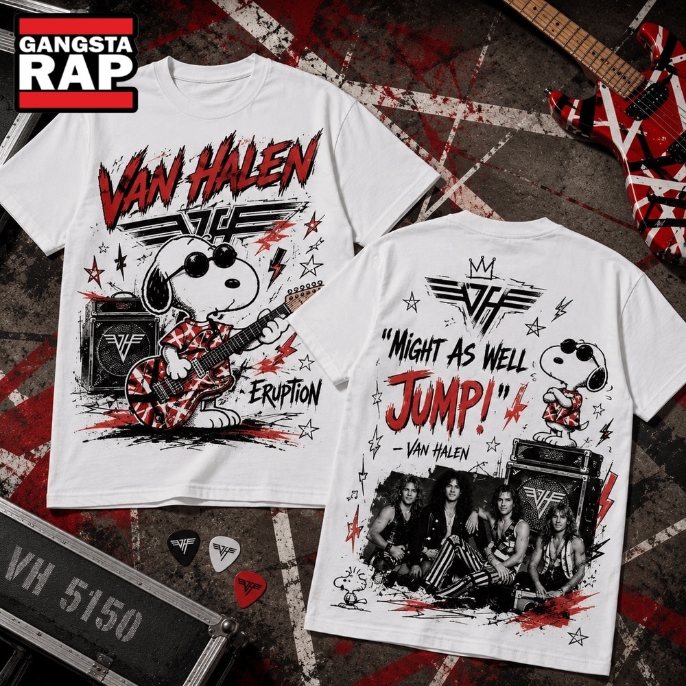 Van Halen x Snoopy Might as Well Jump 3D Shirt , Music Trend Shirt Van Halen X Snoopy Might AS Well Jump 3D Shirt