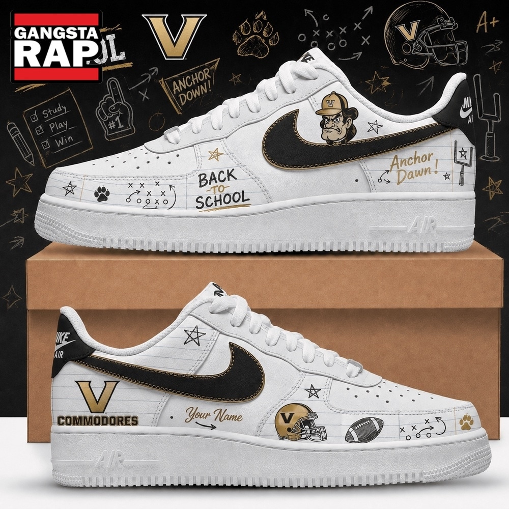 Vanderbilt Commodores 2026 NCAA Football Back To School Air Force 1 Shoes Sneakers , NCAA Sport Sneakers Vanderbilt Commodores 2026 Ncaa Football Back TO School Air Force 1 Shoes Sneakers